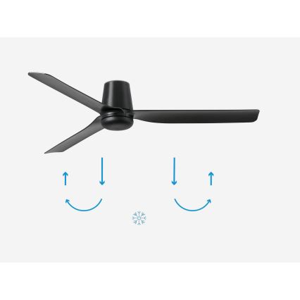 FARO 33830 - Stropní ventilátor PUNT TUB M černá pr. 130 cm + dálkové ovládání