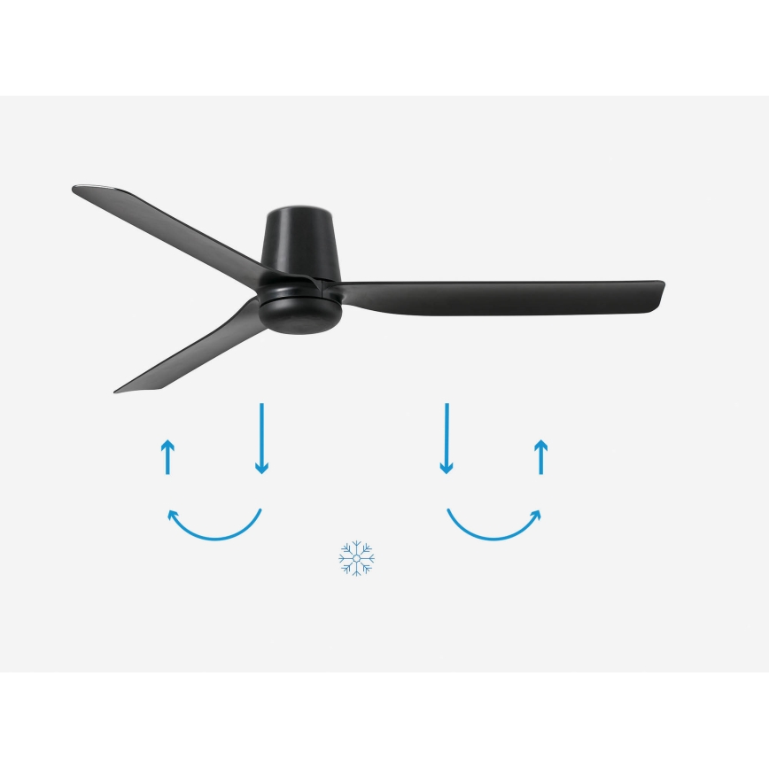 FARO 33830 - Stropní ventilátor PUNT TUB M černá pr. 130 cm + dálkové ovládání