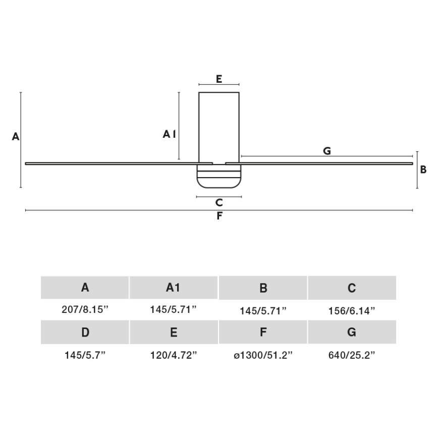 FARO 33830 - Stropní ventilátor PUNT TUB M černá pr. 130 cm + dálkové ovládání
