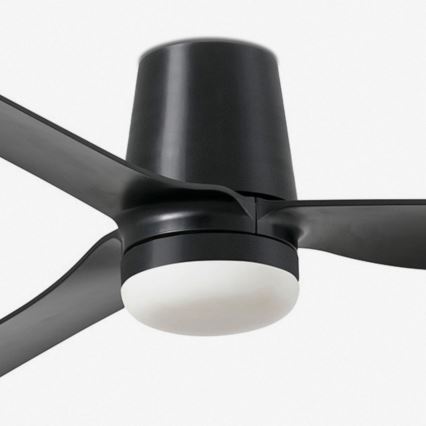 FARO 33830WT-1TW - LED Stmívatelný stropní ventilátor PUNT TUB M LED/18W/230V 3000/4200/6500K černá pr. 132 cm Wi-Fi Tuya + dálkové ovládání
