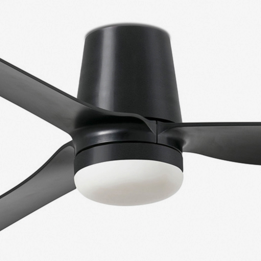 FARO 33830WT1S - LED Stmívatelný stropní ventilátor PUNT TUB M LED/18W/230V 2700/3000/4000K pr. 132 cm černá Wi-Fi Tuya + dálkové ovládání