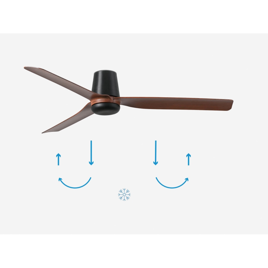 FARO 33831 - Stropní ventilátor PUNT TUB M hnědá/černá pr. 130 cm + dálkové ovládání