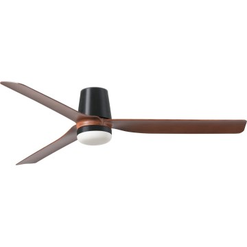 FARO 33831WT-1TW - LED Stmívatelný stropní ventilátor PUNT TUB M LED/18W/230V 3000/4200/6500K hnědá/černá pr. 132 cm Wi-Fi Tuya + dálkové ovládání