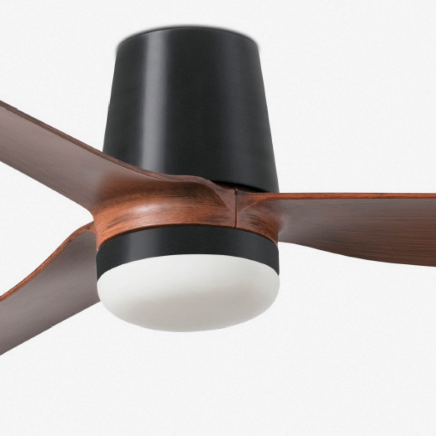 FARO 33831WT1S - LED Stmívatelný stropní ventilátor PUNT TUB M LED/18W/230V 2700/3000/4000K pr.132 cm hnědá/černá Wi-Fi Tuya + dálkové ovládání