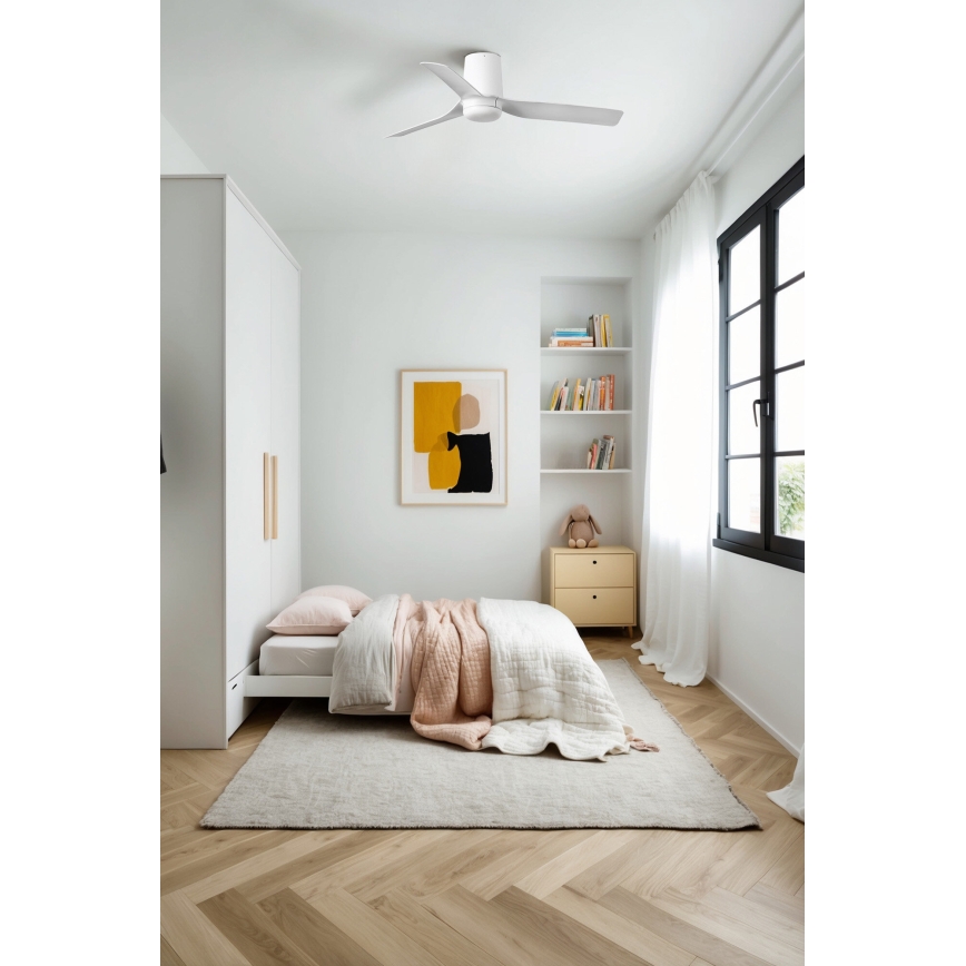 FARO 33832 - Stropní ventilátor MINI PUNT TUB S bílá pr. 90 cm + dálkové ovládání