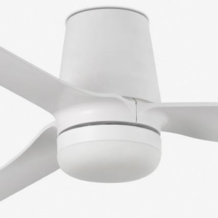 FARO 33832WT-1TW - LED Stmívatelný stropní ventilátor MINI PUNT TUB S LED/10W/230V 2700/4000/6000K bílá pr. 90 cm Wi-Fi Tuya + dálkové ovládání