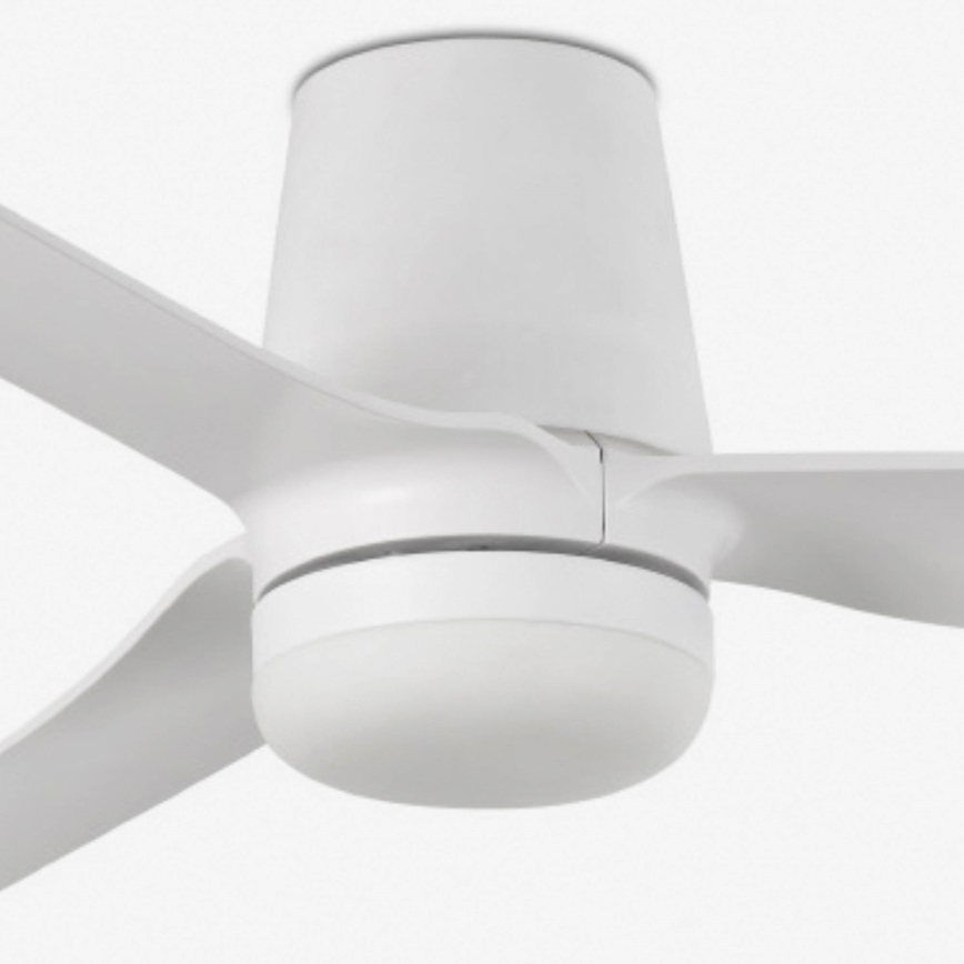 FARO 33832WT-1TW - LED Stmívatelný stropní ventilátor MINI PUNT TUB S LED/10W/230V 2700/4000/6000K bílá pr. 90 cm Wi-Fi Tuya + dálkové ovládání