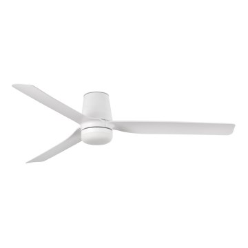 FARO 33832WT-1TW - LED Stmívatelný stropní ventilátor MINI PUNT TUB S LED/10W/230V 2700/4000/6000K bílá pr. 90 cm Wi-Fi Tuya + dálkové ovládání