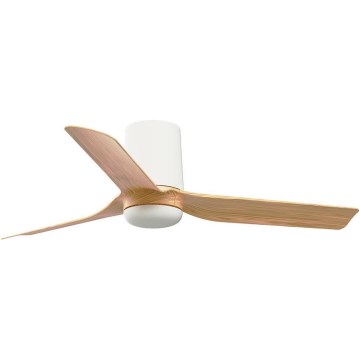 FARO 33833WT - Stropní ventilátor MINI PUNT TUB S hnědá/bílá pr. 90 cm Wi-Fi Tuya + dálkové ovládání