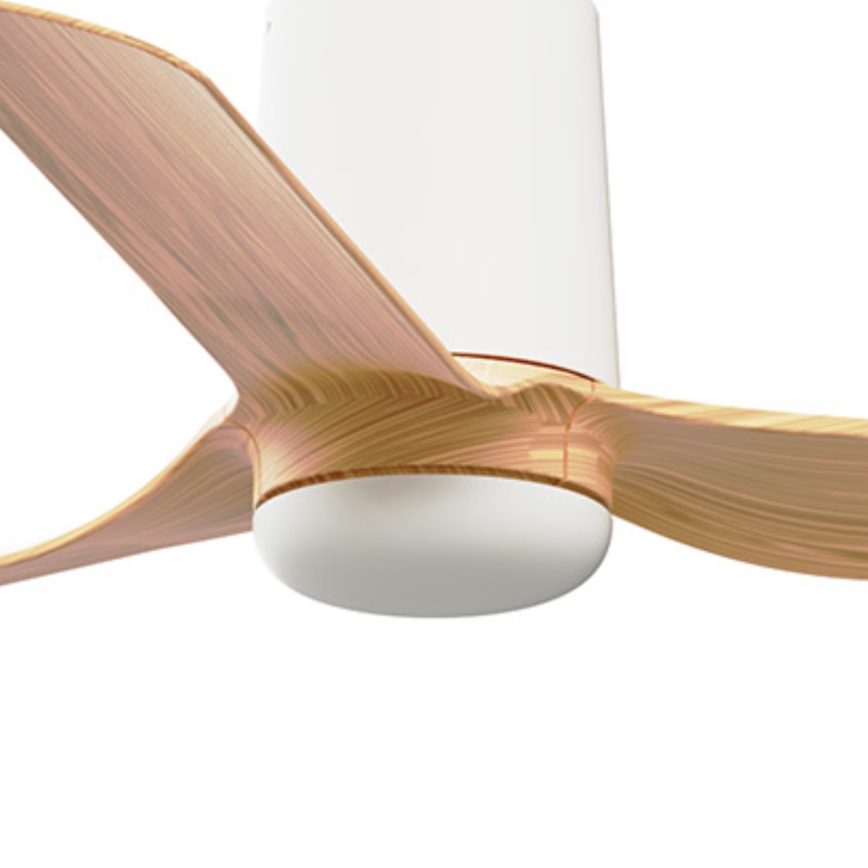 FARO 33833WT - Stropní ventilátor MINI PUNT TUB S hnědá/bílá pr. 90 cm Wi-Fi Tuya + dálkové ovládání