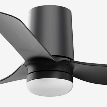 FARO 33834WT-1TW - LED Stmívatelný stropní ventilátor MINI PUNT TUB S LED/10W/230V 2700/4000/6000K černá pr. 90 cm Wi-Fi Tuya + dálkové ovládání