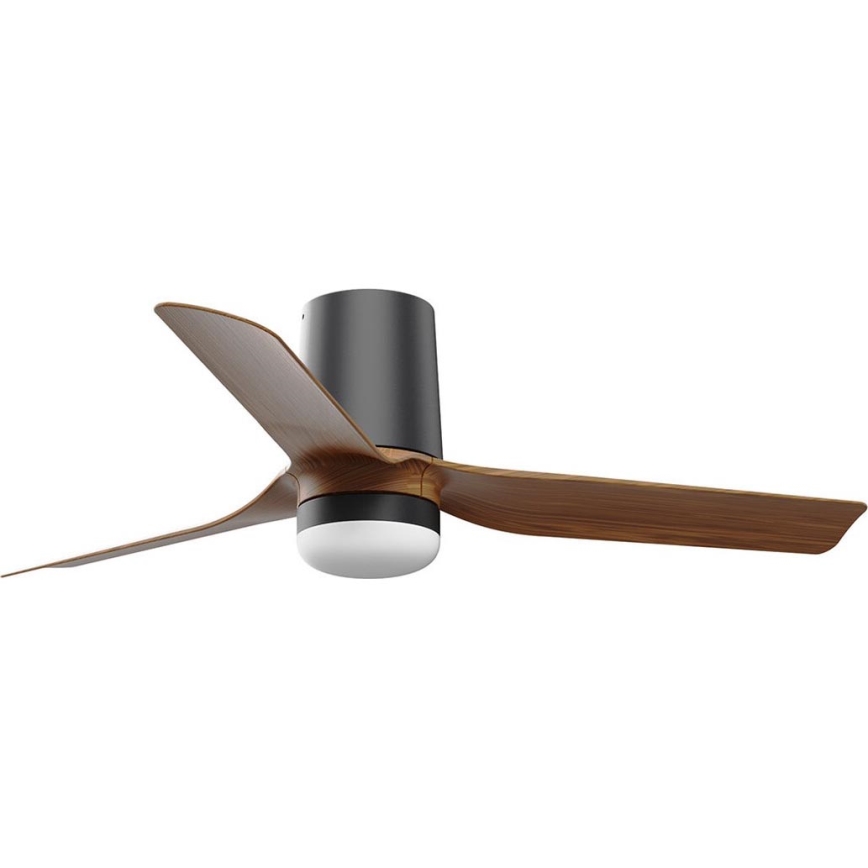 FARO 33835WT-1TW - LED Stmívatelný stropní ventilátor MINI PUNT TUB S LED/10W/230V 2700/4000/6000K hnědá/černá pr. 90 cm Wi-Fi Tuya + dálkové ovládání