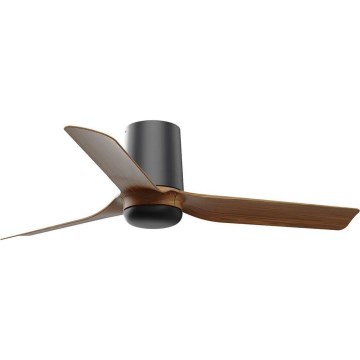 FARO 33835WT - Stropní ventilátor MINI PUNT TUB S hnědá/černá pr. 90 cm Wi-Fi Tuya + dálkové ovládání