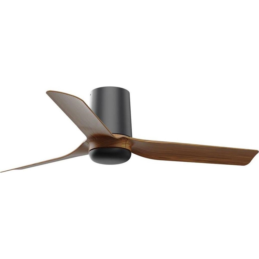 FARO 33835WT - Stropní ventilátor MINI PUNT TUB S hnědá/černá pr. 90 cm Wi-Fi Tuya + dálkové ovládání