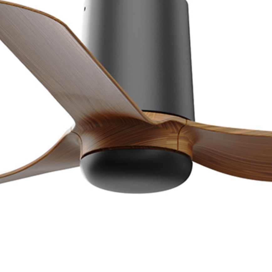 FARO 33835WT - Stropní ventilátor MINI PUNT TUB S hnědá/černá pr. 90 cm Wi-Fi Tuya + dálkové ovládání