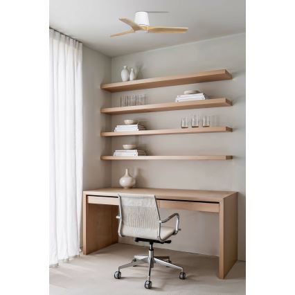 FARO 33836 - Stropní ventilátor HEYWOOD TUB S borovice/bílá pr. 90 cm + dálkové ovládání