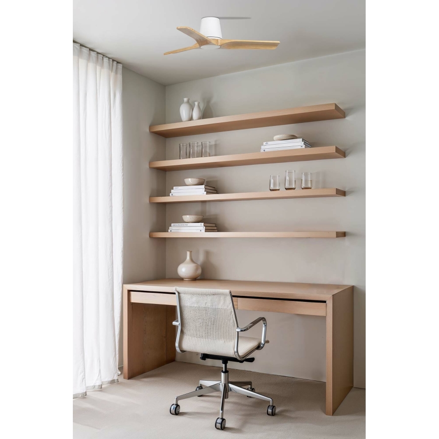 FARO 33836 - Stropní ventilátor HEYWOOD TUB S borovice/bílá pr. 90 cm + dálkové ovládání