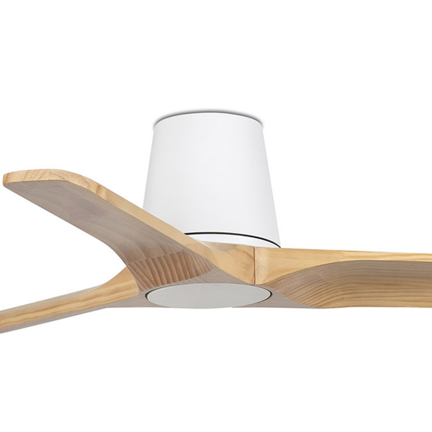 FARO 33836WT - Stropní ventilátor HEYWOOD TUB S borovice/bílá pr. 90 cm Wi-Fi Tuya + dálkové ovládání