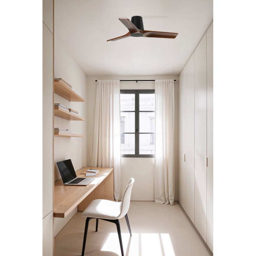 FARO 33837 - Stropní ventilátor HEYWOOD TUB S borovice/černá pr. 90 cm + dálkové ovládání