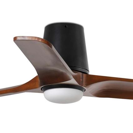 FARO 33837WT-1TW - LED Stmívatelný stropní ventilátor HEYWOOD TUB S LED/10W/230V 2700/4000/6000K borovice/bílá pr. 90 cm Wi-Fi Tuya + dálkové ovládání