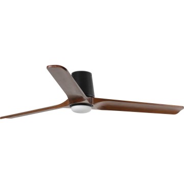 FARO 33839WT-1TW - LED Stmívatelný stropní ventilátor HEYWOOD TUB L LED/10W/230V 2700/4000/6000K borovice/černá pr. 132 cm Wi-Fi Tuya + dálkové ovládání