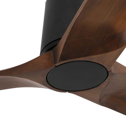 FARO 33839WT - Stropní ventilátor HEYWOOD TUB L borovice/černá pr. 132 cm Wi-Fi Tuya + dálkové ovládání
