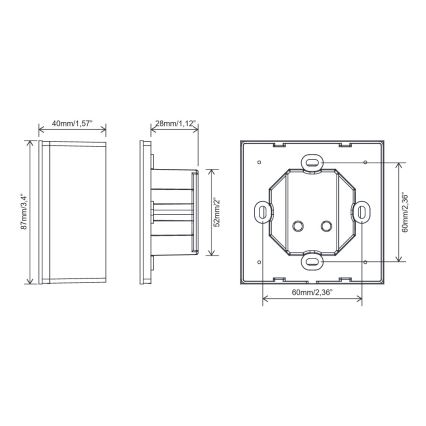 FARO 33988 - Nástěnný dotykový ovladač pro stropní ventilátory 230V černá
