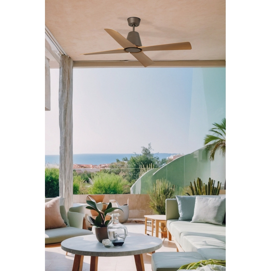 FARO 34106 - Stropní ventilátor TYPHOON M hnědá pr. 130 cm IP44 + dálkové ovládání