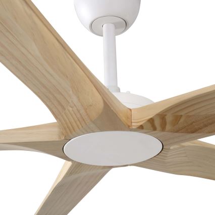 FARO 34191WT - Stropní ventilátor BIGWOOD XL borovice/bílá pr. 200 cm Wi-Fi Tuya + dálkové ovládání