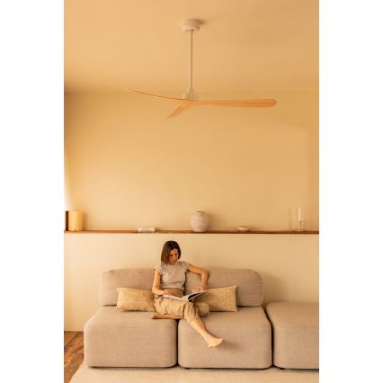 FARO 34195 - Stropní ventilátor ROCKER M pr. 132 cm béžová/bílá + dálkové ovládání