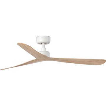 FARO 34195WT - Stropní ventilátor ROCKER M pr. 132 cm béžová/bílá Wi-Fi Tuya + dálkové ovládání