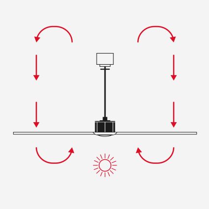 FARO 34197 - Stropní ventilátor ROCKER M pr. 132 cm hnědá/černá + dálkové ovládání
