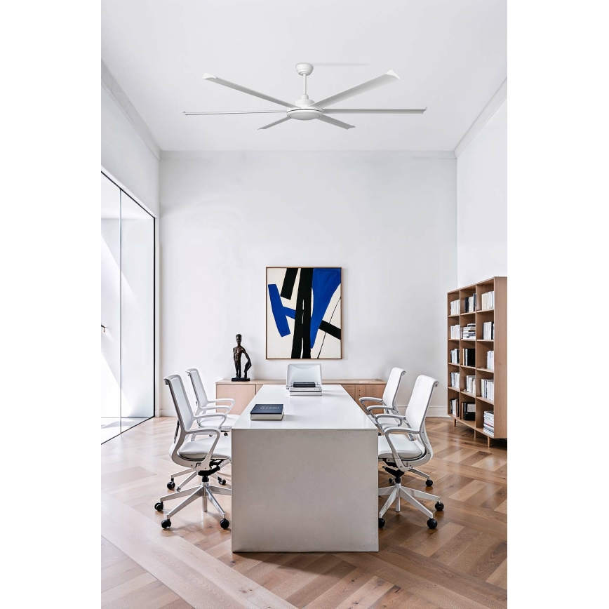 FARO 34202-130 - LED Stropní ventilátor ROTTERDAM XL LED/32W/230V bílá pr. 200 cm + dálkové ovládání