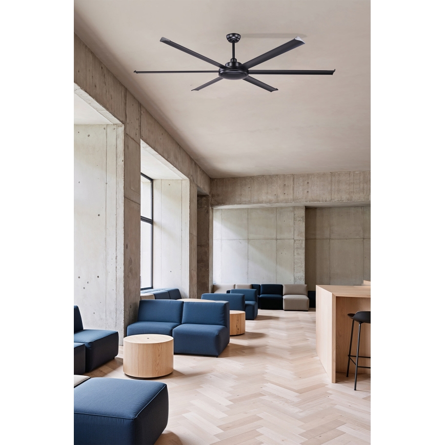 FARO 34203 - Stropní ventilátor ROTTERDAM XL černá pr. 200 cm + dálkové ovládání
