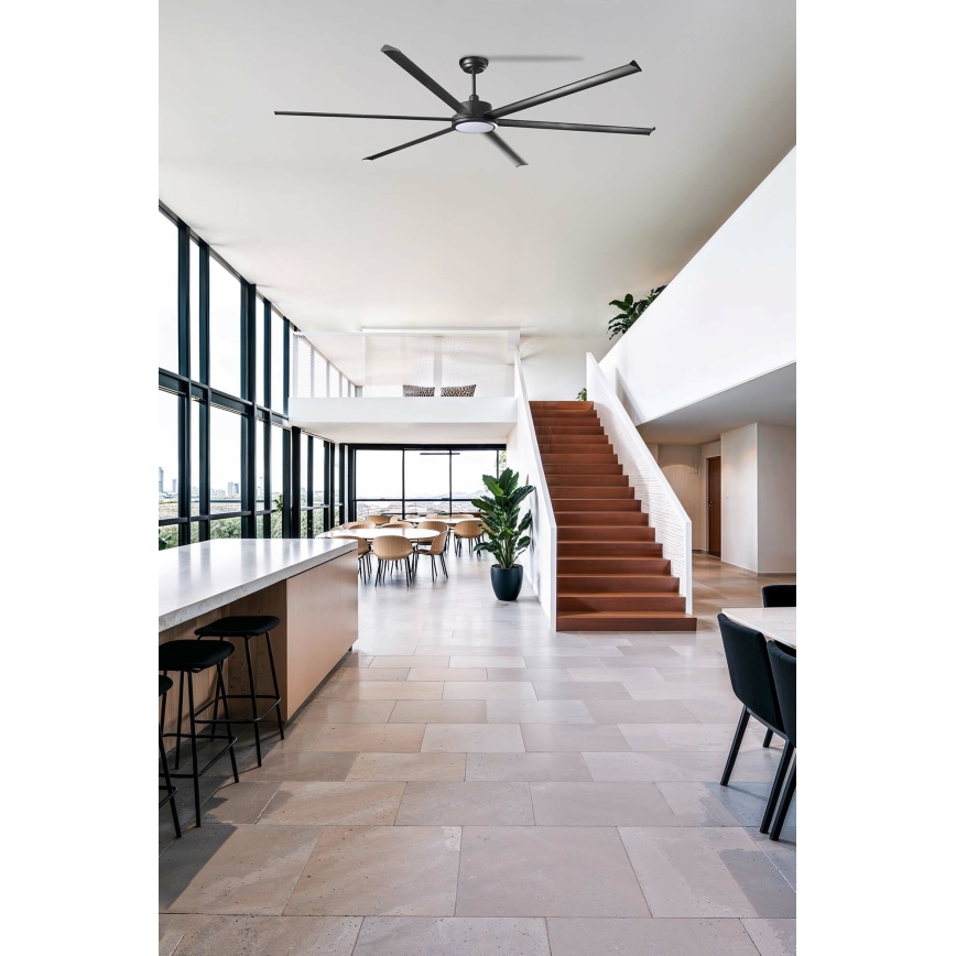 FARO 34207-130 - LED Stmívatelný stropní ventilátor ROTTERDAM XXL LED/32W/230V černá pr. 250 cm + dálkové ovládání