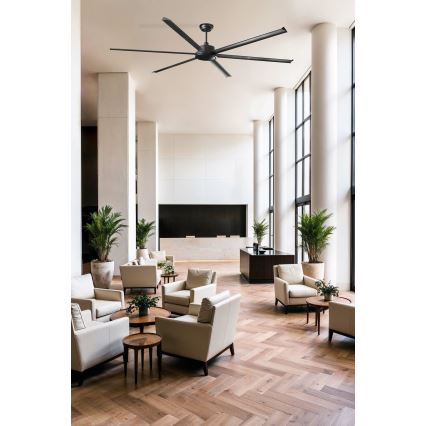 FARO 34207 - Stropní ventilátor ROTTERDAM XXL černá pr. 250 cm + dálkové ovládání