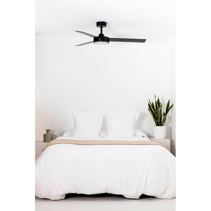 FARO 34261 - LED Stropní ventilátor BARTH LED/24W/230V černá + dálkové ovládání