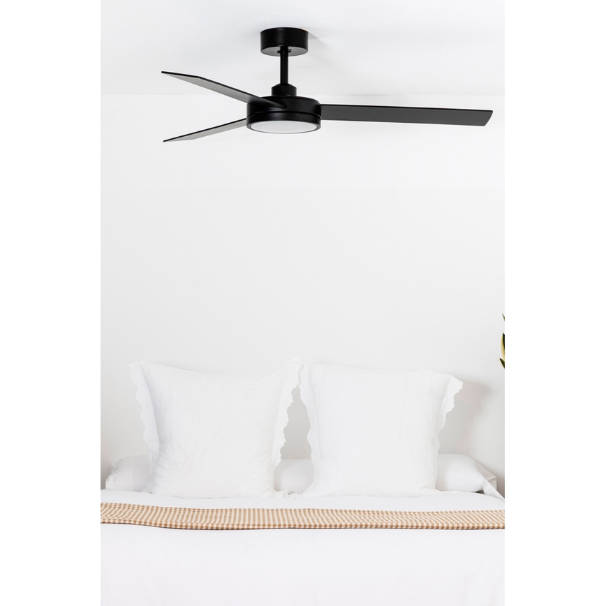 FARO 34261 - LED Stropní ventilátor BARTH LED/24W/230V černá + dálkové ovládání