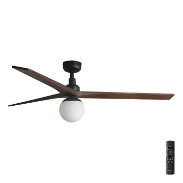 FARO 34276-11L - Stropní ventilátor KLIM L 1xE27/15W/230V dřevo/černá pr. 150 cm + dálkové ovládání