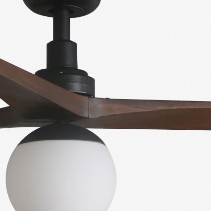 FARO 34276-11L - Stropní ventilátor KLIM L 1xE27/15W/230V ořech/černá pr. 150 cm + dálkové ovládání