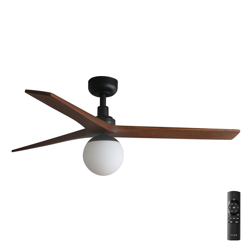 FARO 34277-11L - Stropní ventilátor KLIM M 1xE27/15W/230V ořech/černá pr. 125 cm + dálkové ovládání