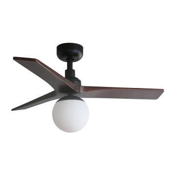 FARO 34278-11L - Stropní ventilátor KLIM S 1xE27/15W/230V dřevo/černá pr. 92,5 cm + dálkové ovládání