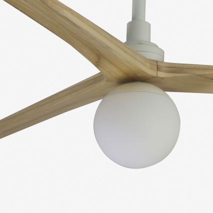FARO 34279WT-11L - Stropní ventilátor KLIM L 1xE27/15W/230V dub/bílá pr. 150 cm Wi-Fi Tuya + dálkové ovládání