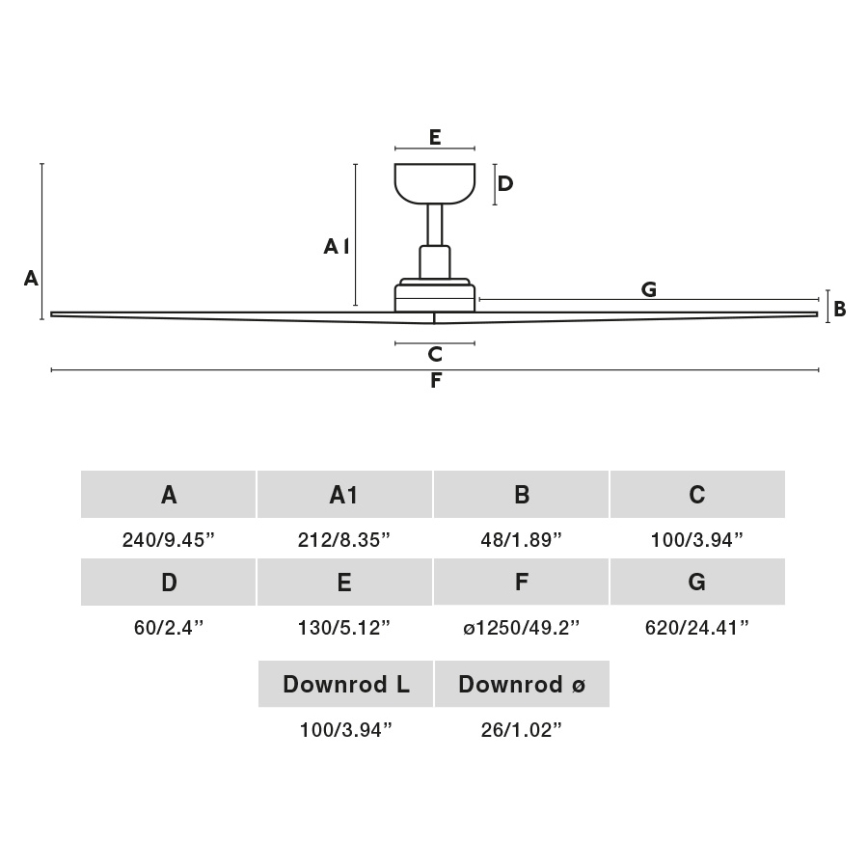 FARO 34280 - Stropní ventilátor KLIM M borovice/bílá pr. 125 cm + dálkové ovládání