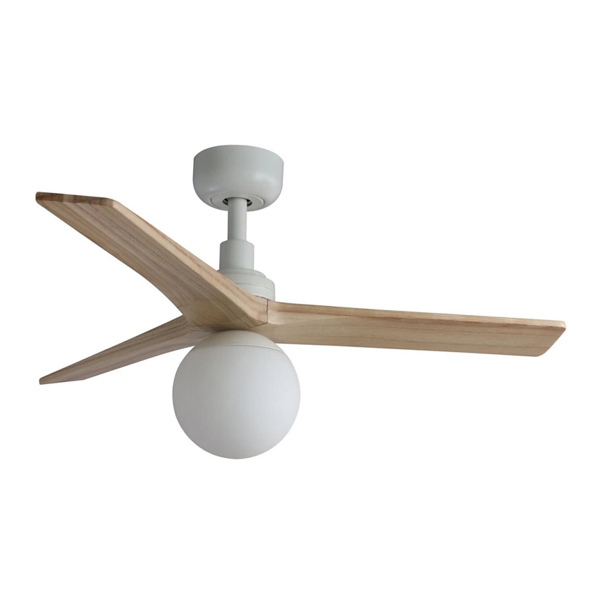 FARO 34281-11L - Stropní ventilátor KLIM S 1xE27/15W/230V borovice/bílá pr. 92,5 cm + dálkové ovládání