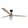 FARO 34282WT-11L - Stropní ventilátor KLIM L 1xE27/15W/230V borovice/černá pr. 150 cm Wi-Fi Tuya + dálkové ovládání