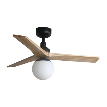 FARO 34284-11L - Stropní ventilátor KLIM S 1xE27/15W/230V dřevo/černá pr. 92,5 cm + dálkové ovládání