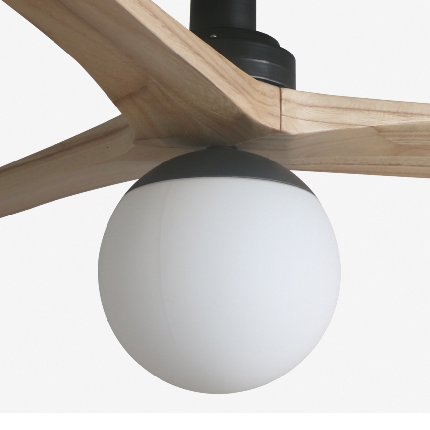 FARO 34284WT-11L - Stropní ventilátor KLIM S 1xE27/15W/230V borovice/černá pr. 92,5 cm Wi-Fi Tuya + dálkové ovládání