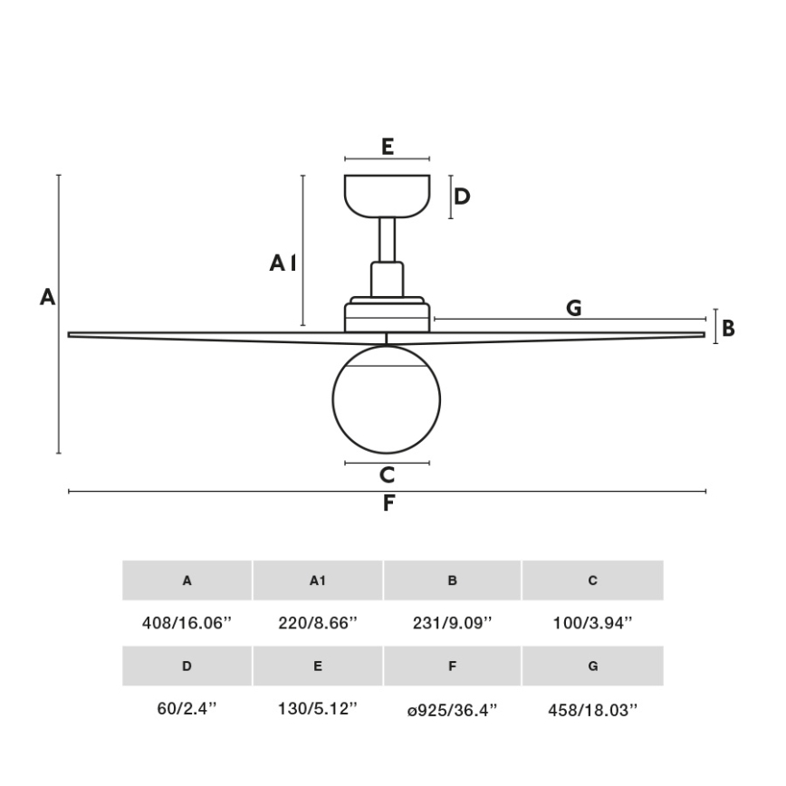 FARO 34284WT-11L - Stropní ventilátor KLIM S 1xE27/15W/230V borovice/černá pr. 92,5 cm Wi-Fi Tuya + dálkové ovládání