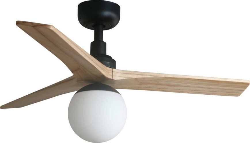 FARO 34284WT-11L - Stropní ventilátor KLIM S 1xE27/15W/230V borovice/černá pr. 92,5 cm Wi-Fi Tuya + dálkové ovládání